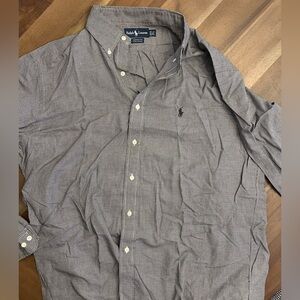 Ralph Lauren Men's black and white plaid Button Down Shirt